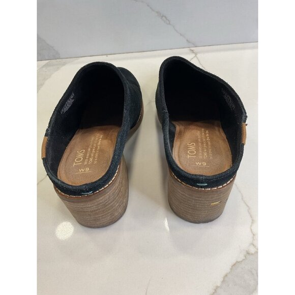 TOMS Leila Mules Black Suede Size 9 - Picture 3 of 7